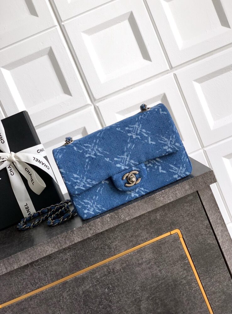 Túi C• hanel Classic Denim 20cm