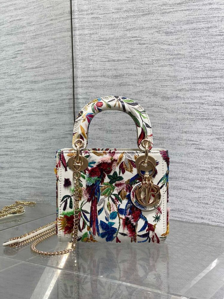 Túi D • ior Lady 17cm thêu thủ công