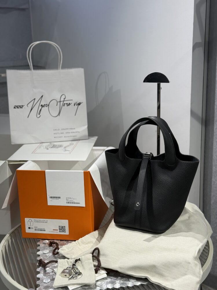 ORD Trả KH- V i p Túi H• ermes Picotin 18 Clemence Noir