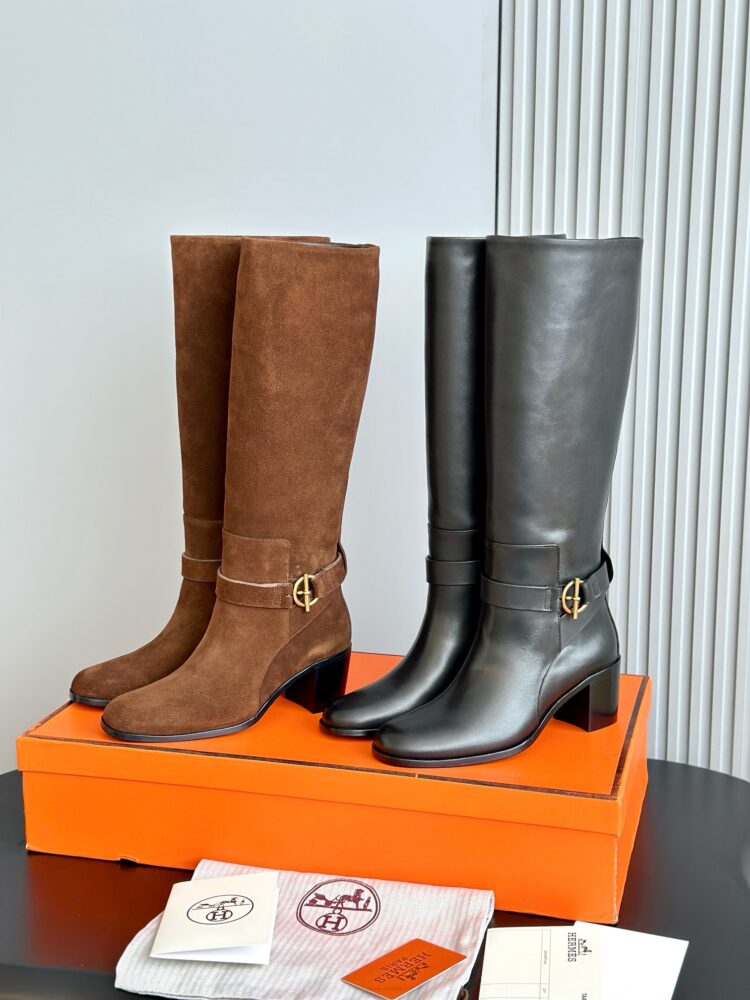 Boots cổ cao H• ermes Justine50 40383300 35/40