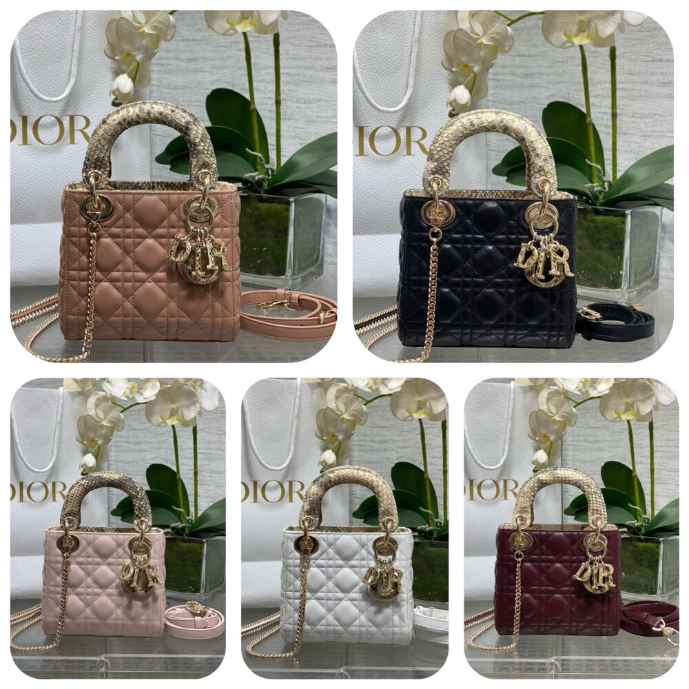 Túi D• ior Lady mini cải quai da trăn 17cm