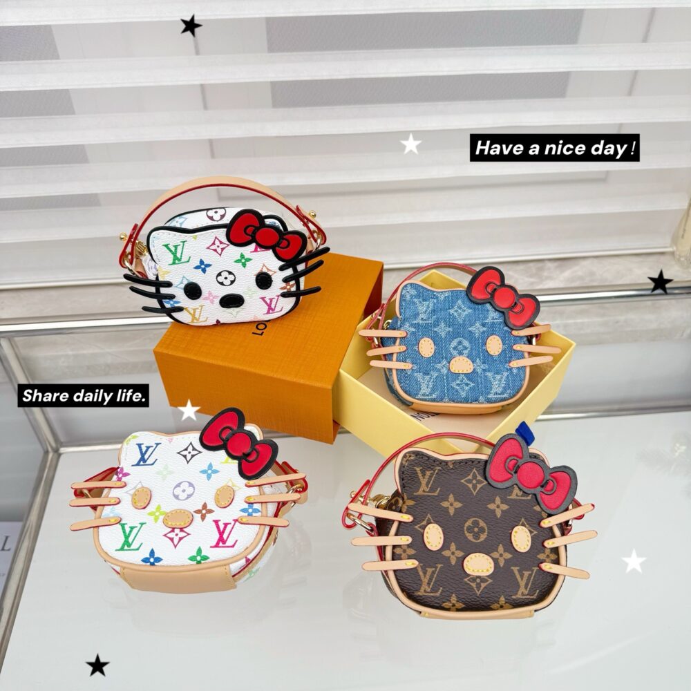 Túi mini L• V hello k• itty 10x8x4cm dây đeo 110cm