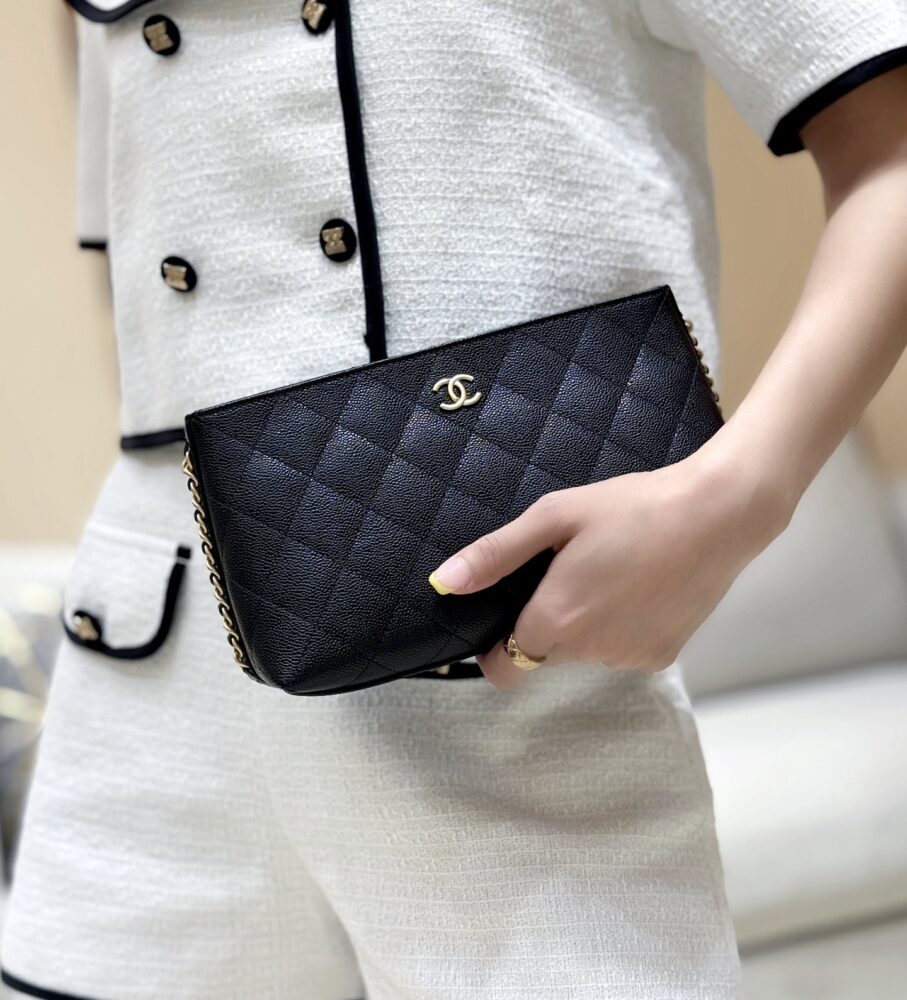 V I P Túi clutch C• hanel AP4700 12x23x8cm