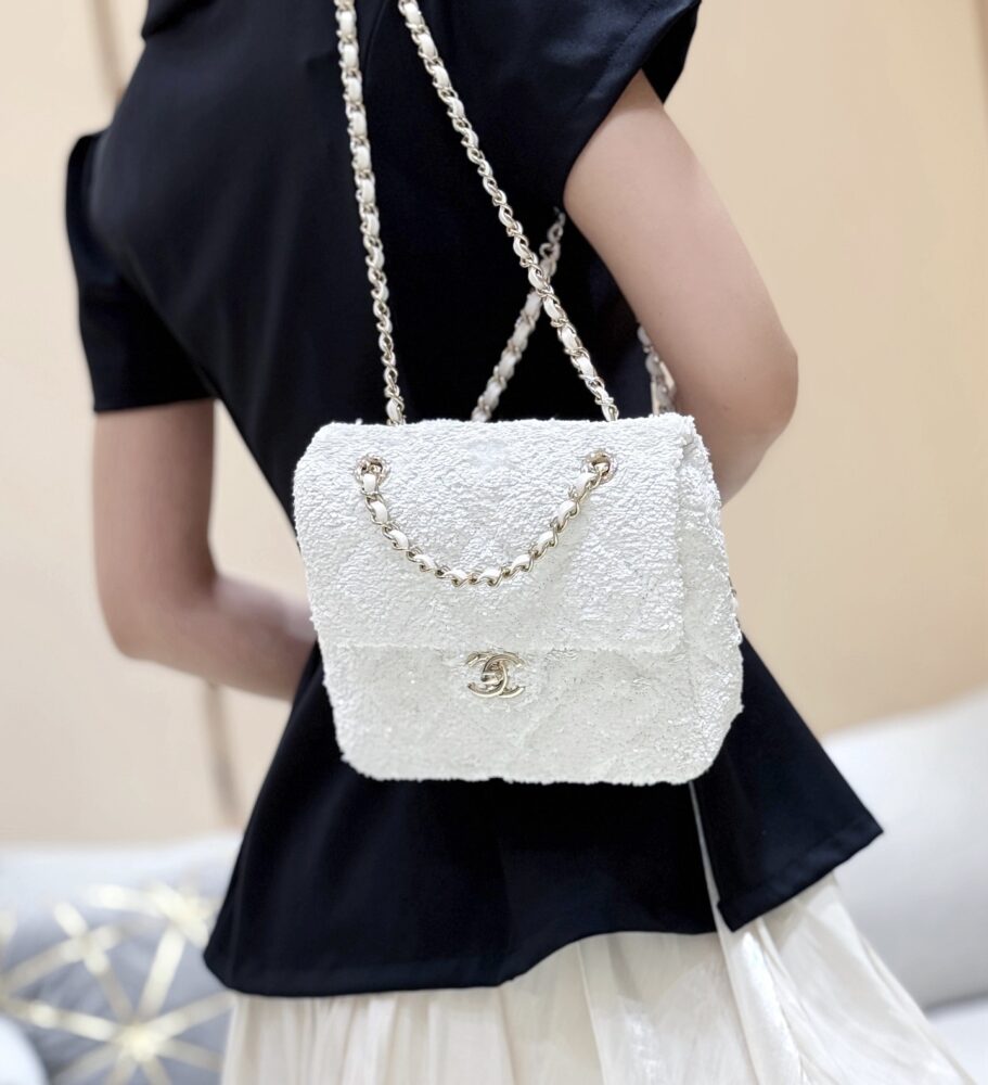 V I P Túi C• hanel backpack Sequins AS5711 21x17x7cm