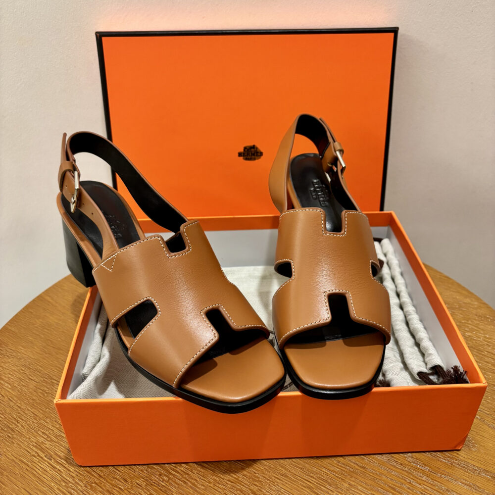 Giày sandal cao gót H• ermes Elbe60 40402700 35/42