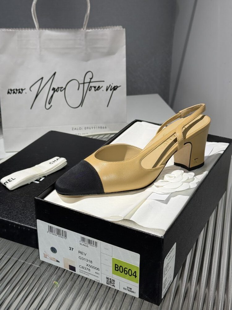 Ord trả Kh- Vip Giày slingback C• hanel