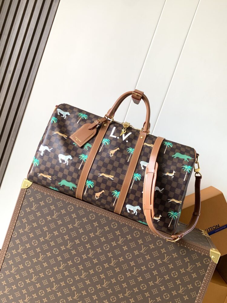 Túi L• V KeepAll 50 Damier M28166 50x29x23cm