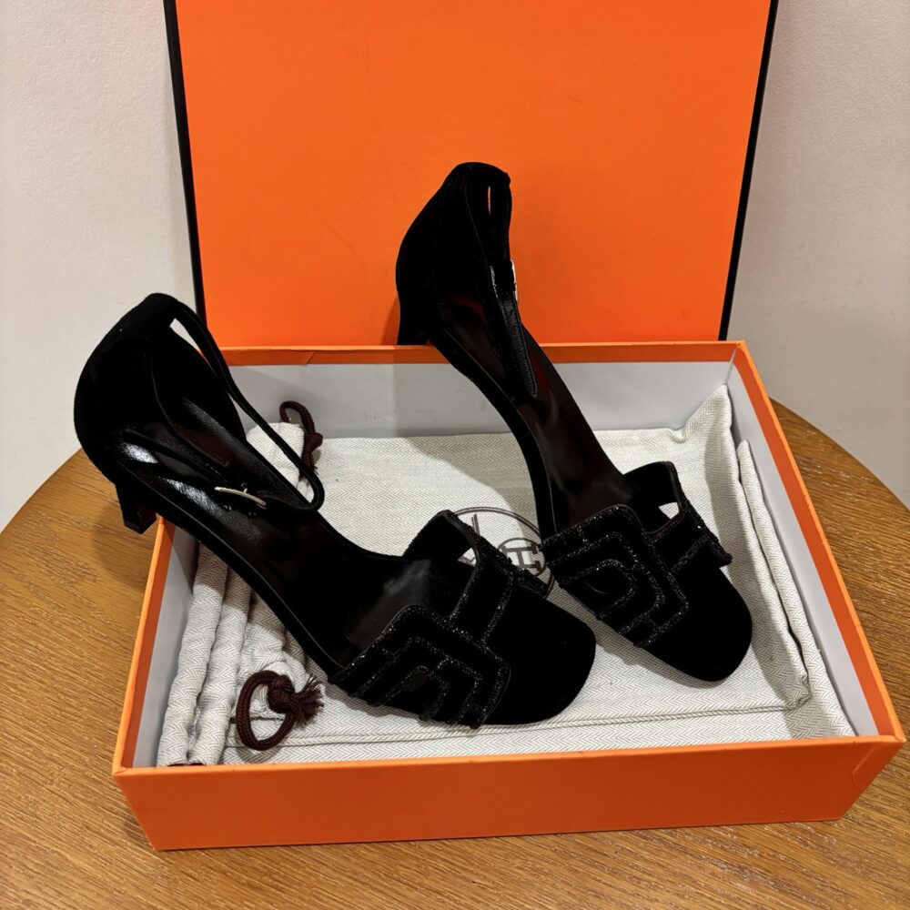 Giày sandal cao gót H• ermes Joy70 40402760 35/42