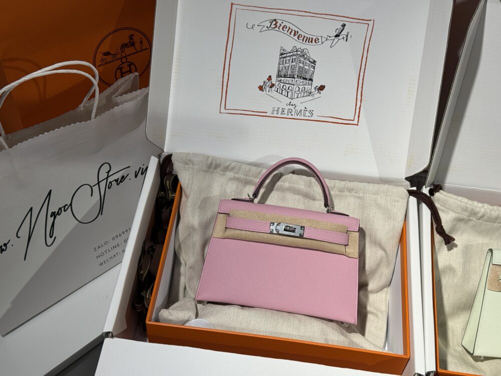 ORD Trả Kh- Túi v i p H• ermes Kelly mini II X9 Mauve Syivestre