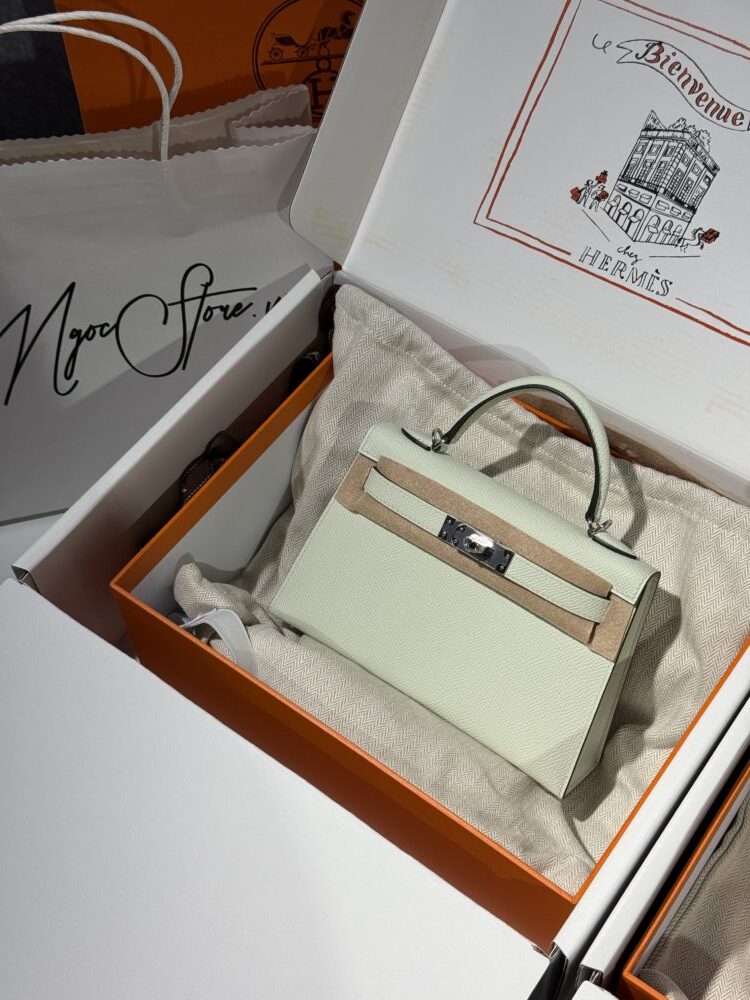 ORD Trả Kh- Túi v i p H• ermes Kelly mini II OS Vert Fizz