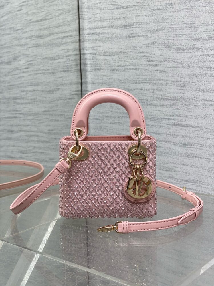 Túi D• ior lady micro đính cườm 12x10x5cm