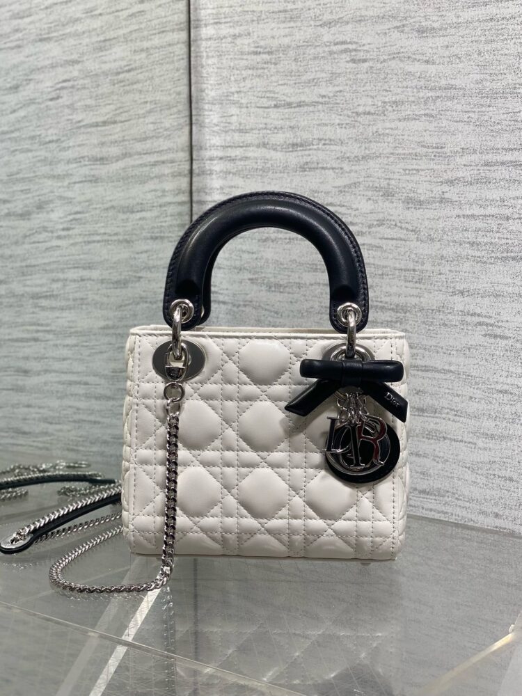 Túi D• ior lady mini charm nơ cải màu 17cm