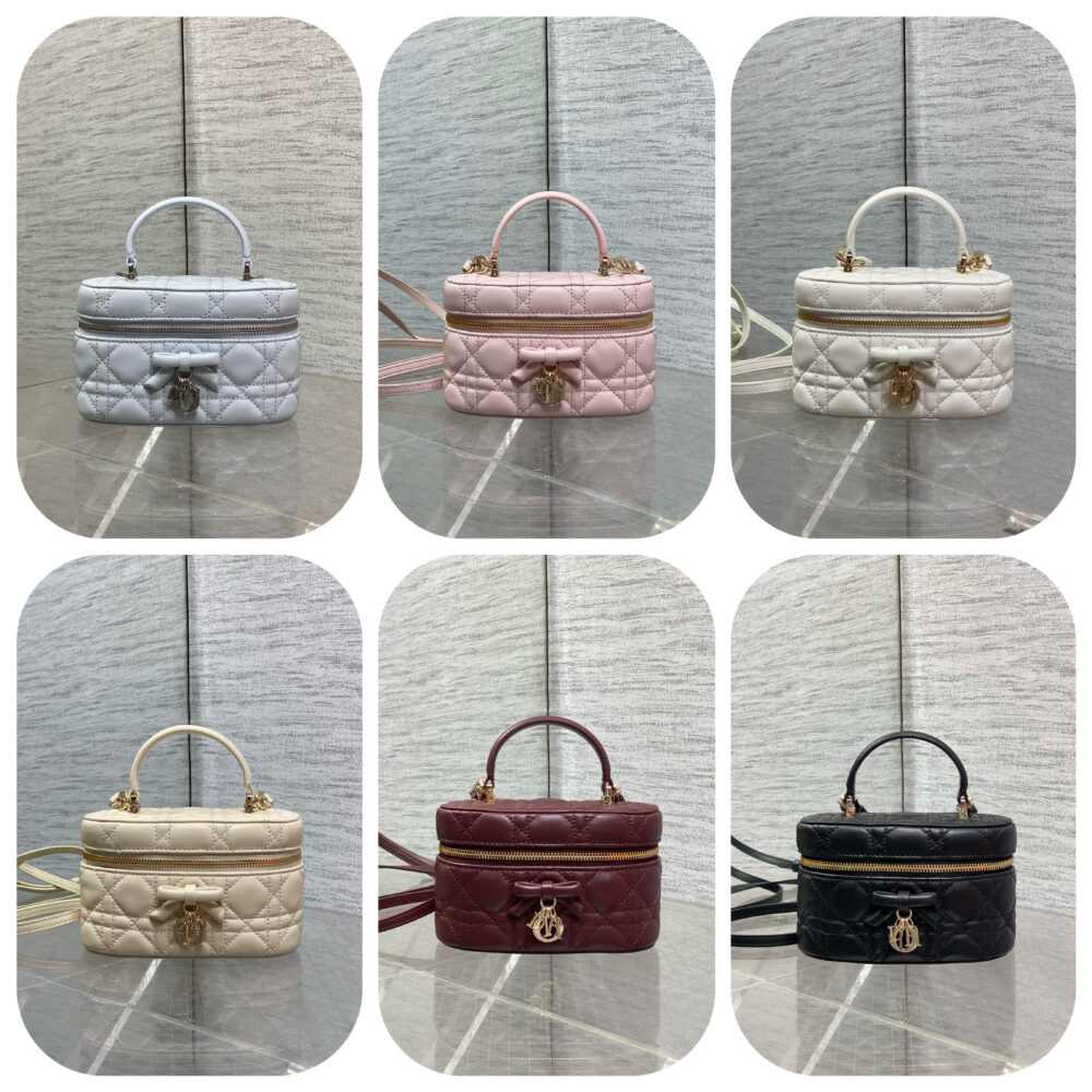 Túi D• ior Vanity charm nơ 17.5x10.5x8cm