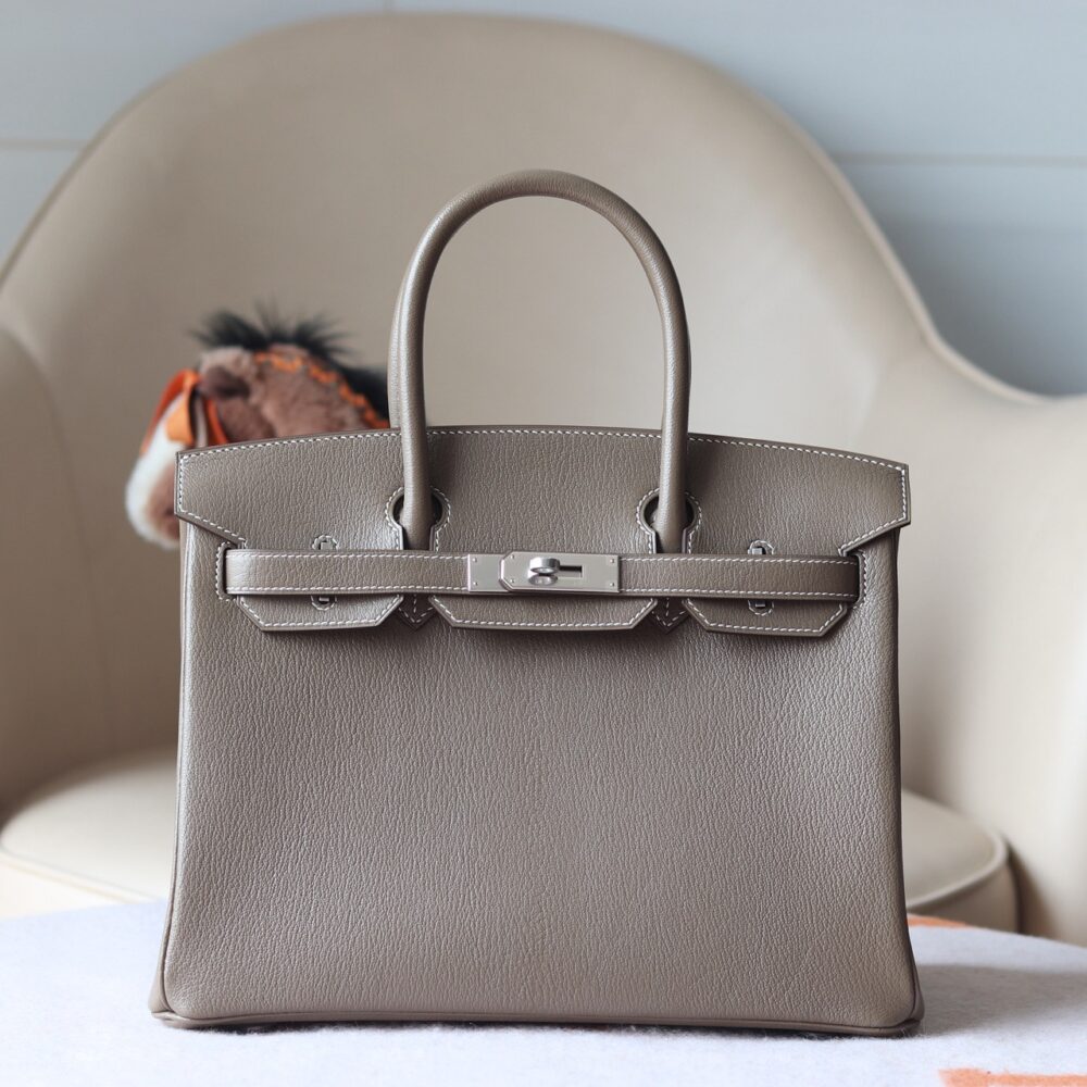 V I P Túi H• ermes BK 30 Chevre 18 Etoupe 9R Lime