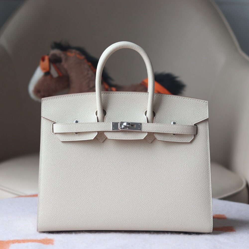 V I P Túi H• ermes BK Sellier 25 Epsom 10 Craie