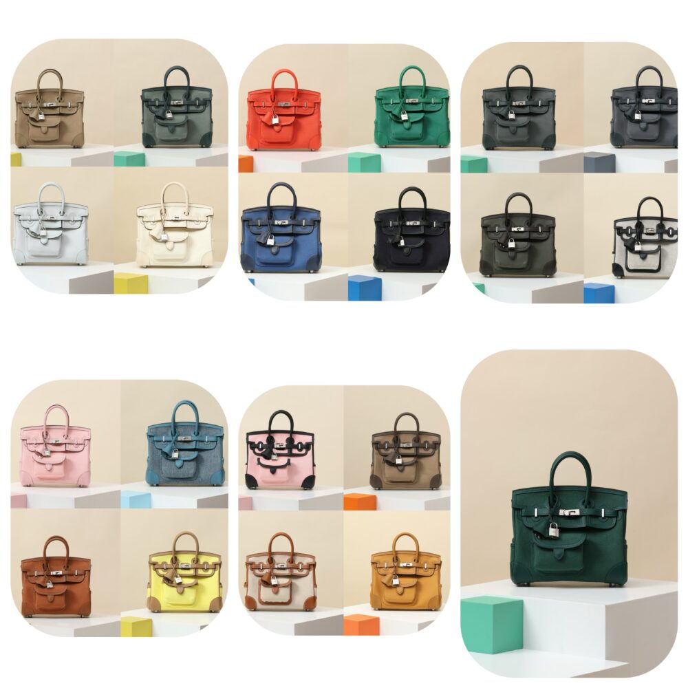 V I P Túi H• ermes Vert Vertigo 25 Swift Canvas