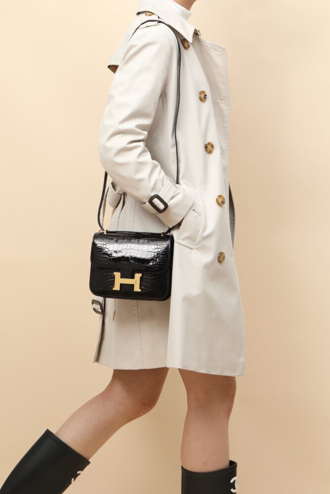 V I P Túi H• ermes Constance 19 Alligator Shine CK89