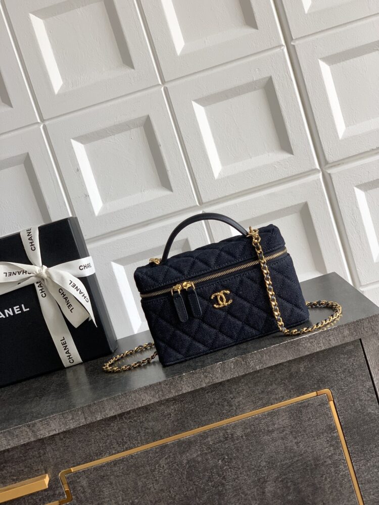 Túi C• hanel Vanity Denim 19.5cm