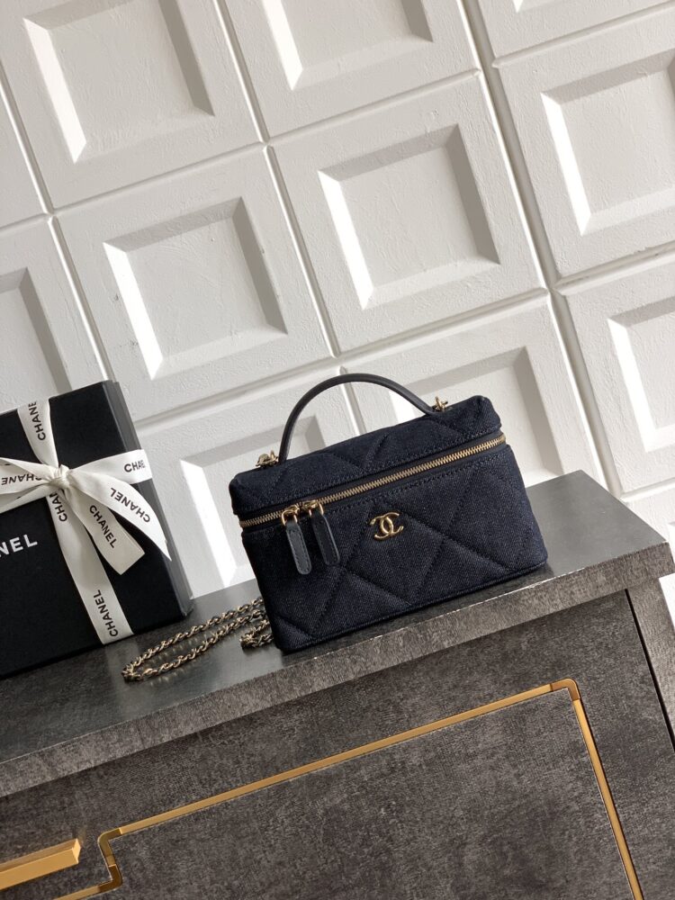 Túi C• hanel Vanity Denim 19.5cm