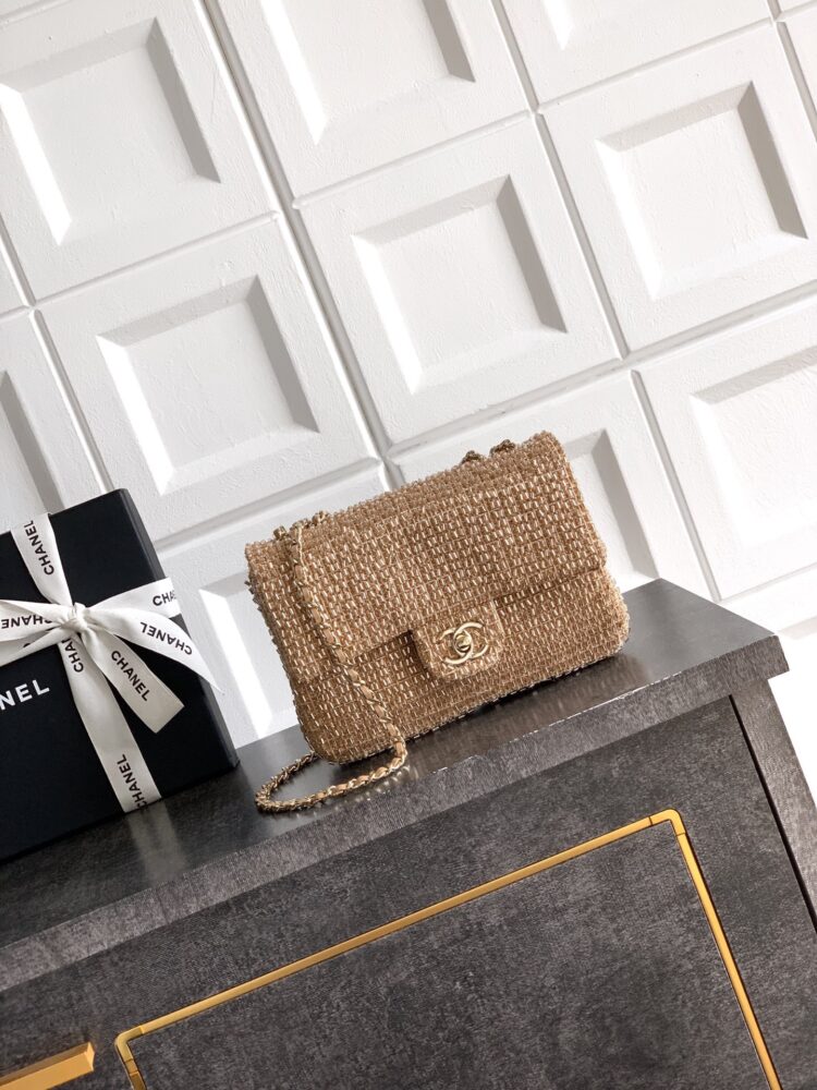 Túi dự tiệc C• hanel đính cườm 26S 21cm